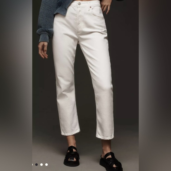 AGOLDE Riley Crop High-Rise Straight Jeans - Picture 1 of 4